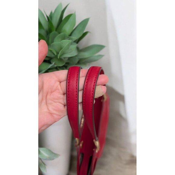 NWT Michael Michael Kors Jet Set Large Saffiano Leather Shoulder Bag Scarlet - Picture 7 of 9